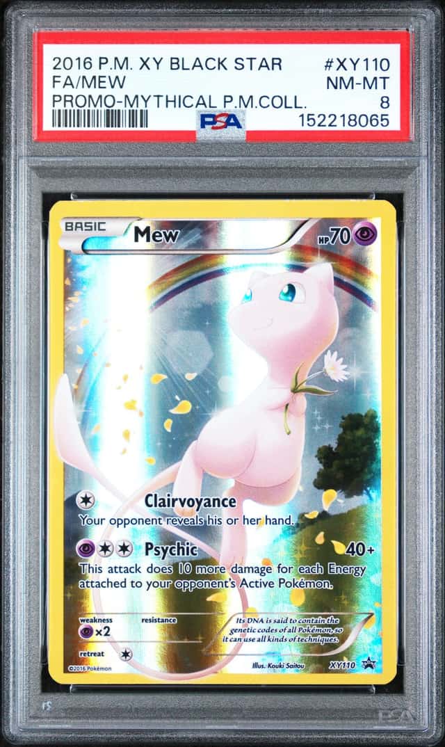 2016 POKEMON XY BLACK STAR PROMO MEW EX #XY110 PSA 8 NM-MT