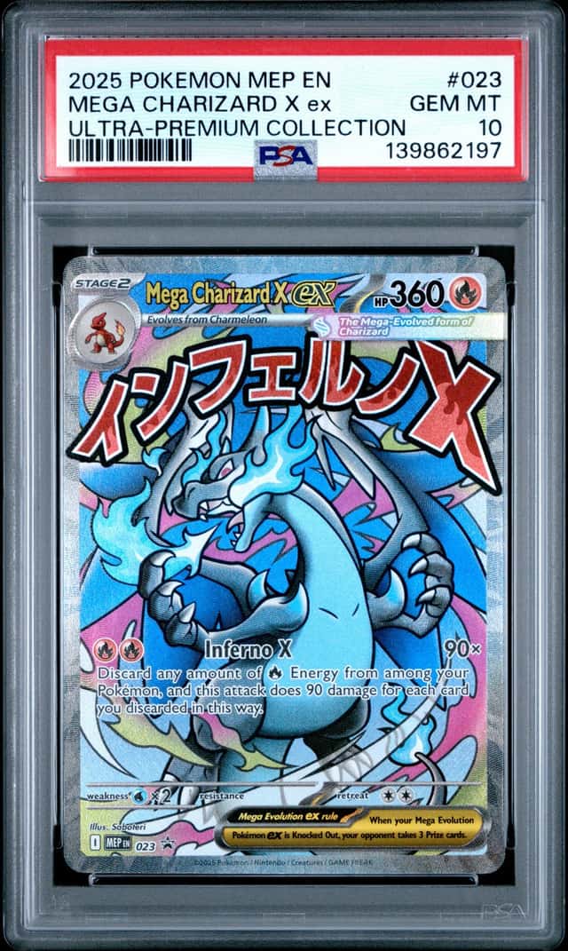 2025 Pokemon MEP Black Star Promos Mega Charizard X ex #023 PSA 10 GEM MINT