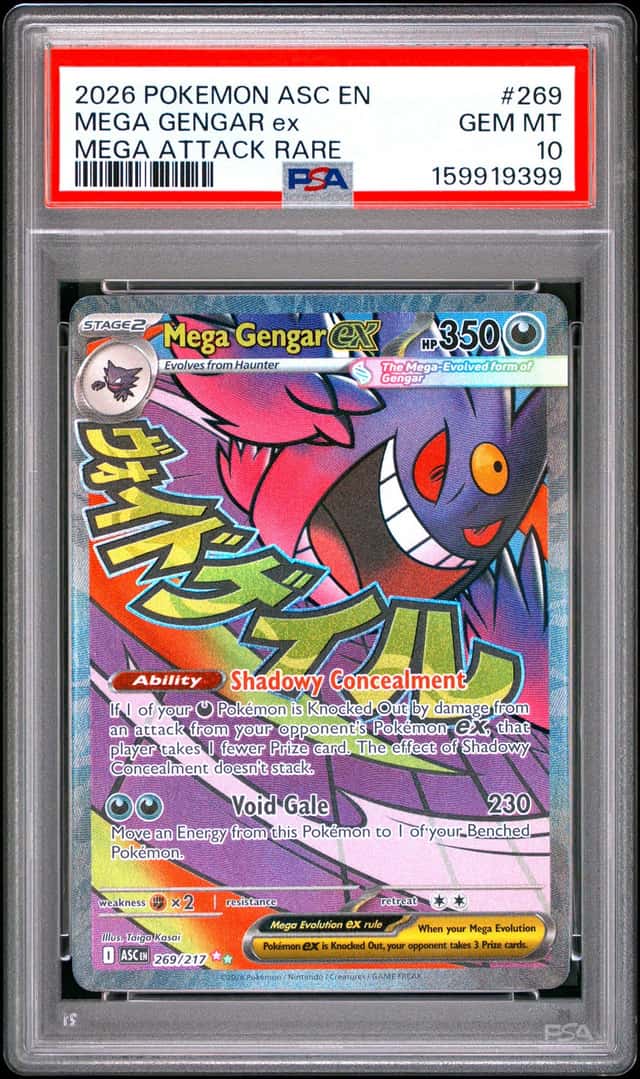 2026 Pokemon Ascended Heroes Mega Gengar ex Attack Rare #269/217 PSA 10 GEM MINT
