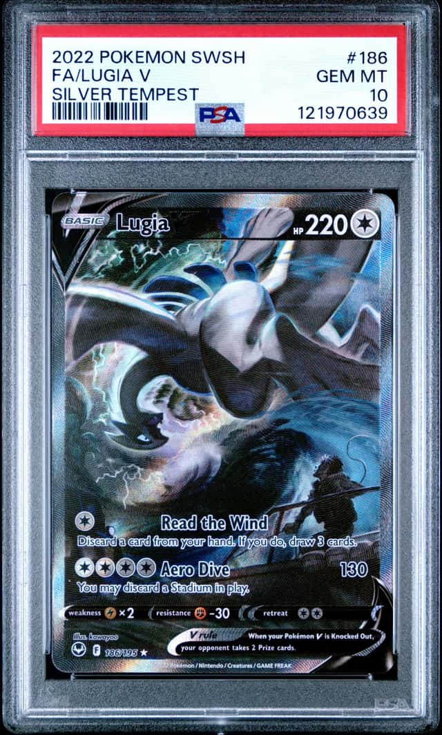 2022 Pokemon SWSH Silver Tempest Lugia V #186/195 PSA 10 GEM MINT