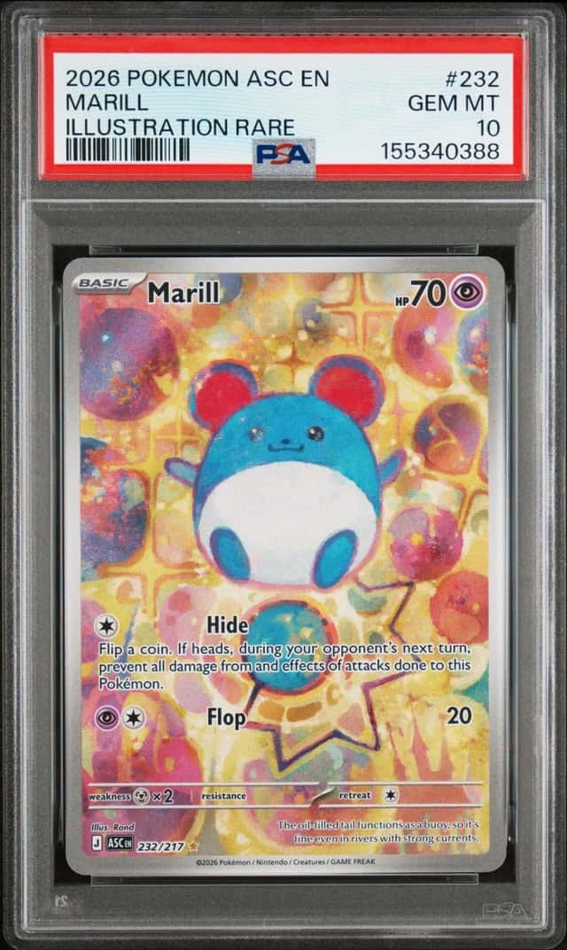 2026 POKEMON ASC EN-ASCENDED HEROES ILLUSTRATION RARE #232 MARILL PSA 10