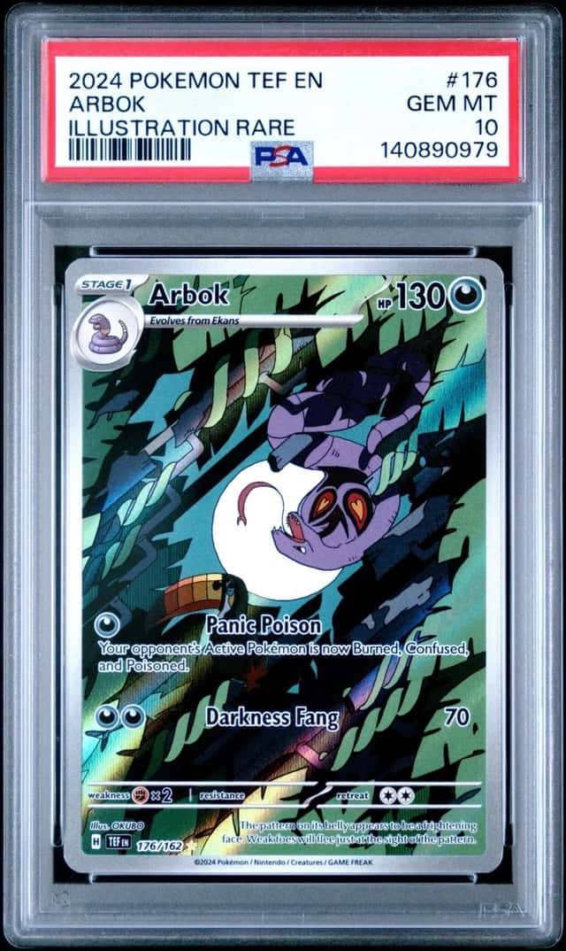2024 POKEMON TEF EN-TEMPORAL FORCES ILLUSTRATION RARE #176 ARBOK PSA 10