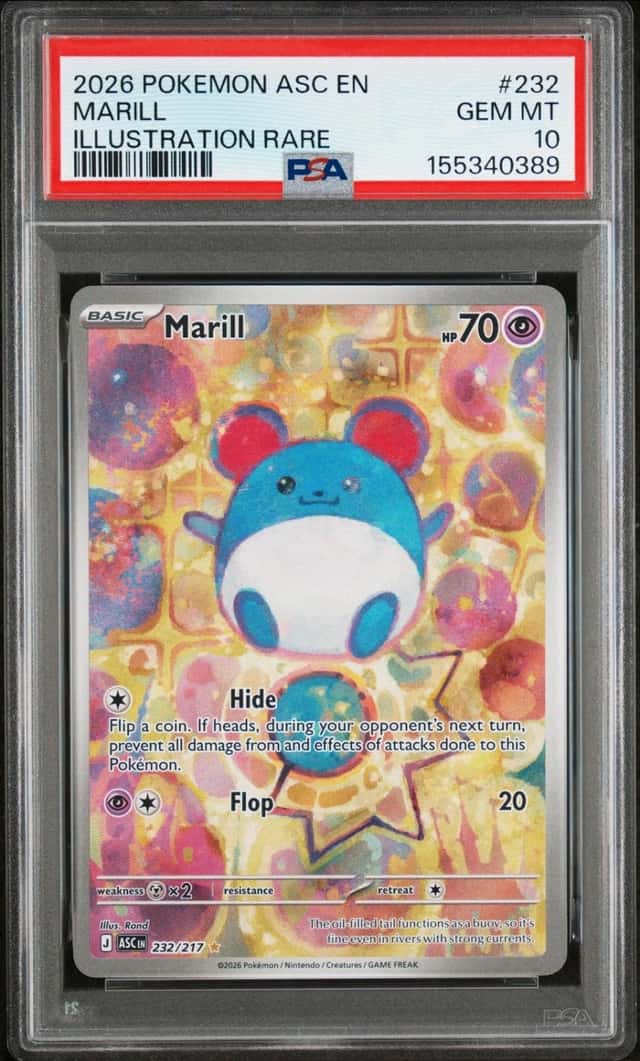 2026 POKEMON ASC EN-ASCENDED HEROES ILLUSTRATION RARE #232 MARILL PSA 10