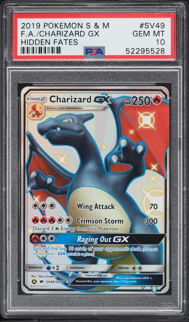2019 Pokemon Sun & Moon Hidden Fates Vault Full Art Shiny Charizard GX #SV49 PSA 10 GEM MINT