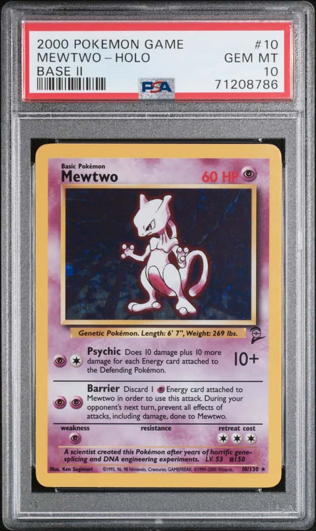 2000 Pokemon Base Set 2 Holo Mewtwo #10 PSA 10 GEM MINT
