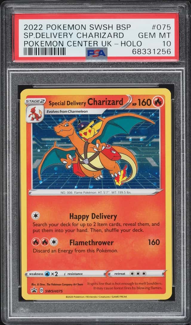 2022 Pokemon Sword & Shield Promo Center UK Holo Special Delivery Charizard #SWSH075 PSA 10 GEM