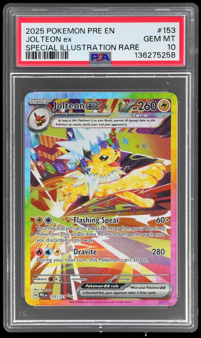 2025 Pokemon Scarlet and Violet Prismatic Evolutions Special Illustration Rare Jolteon Ex #153