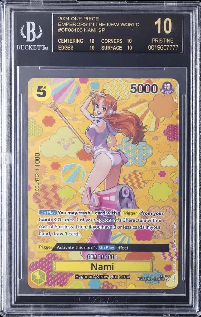 2024 ONE PIECE EMPERORS IN THE NEW WORLD SP #OP08106 NAMI BGS 10 BLACK LABEL
