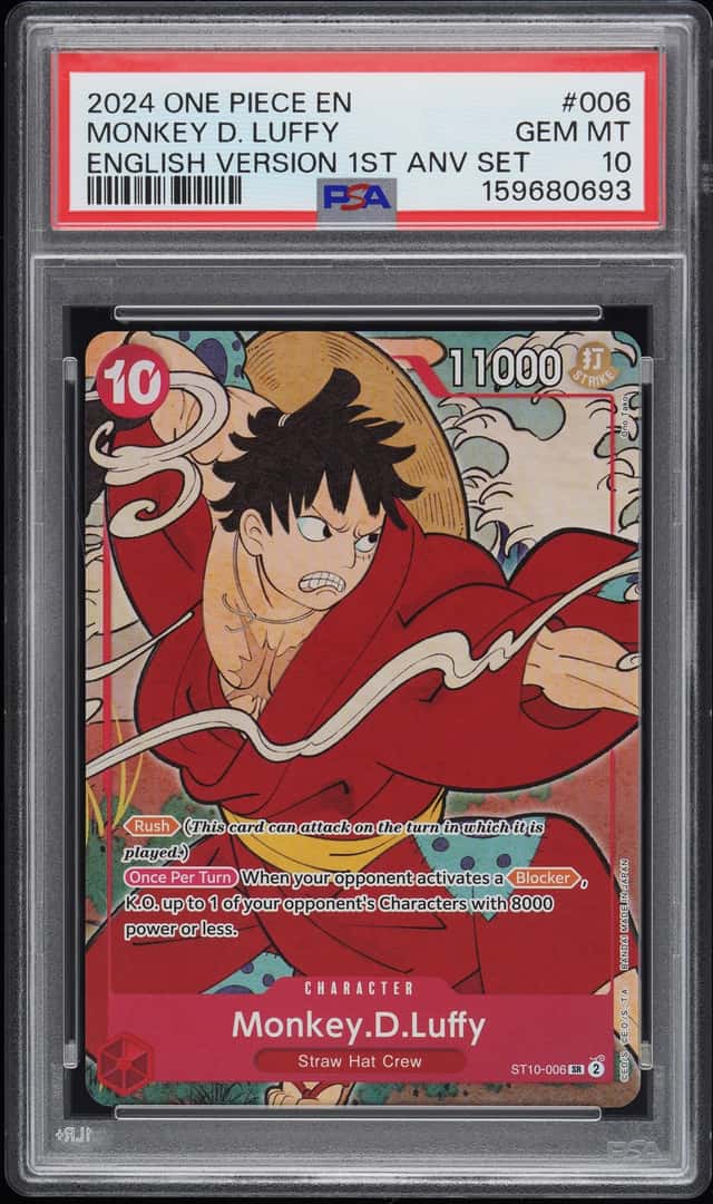 2024 One Piece English Version 1st Anniversary Set #006 Monkey D Luffy PSA 10