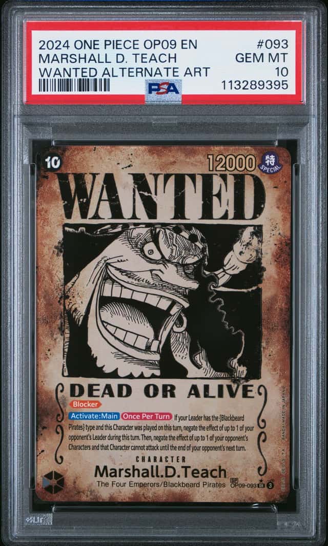 ONE PIECE MARSHALL D. TEACH 2024 EINW #093 WANTED ALT ART PSA 10
