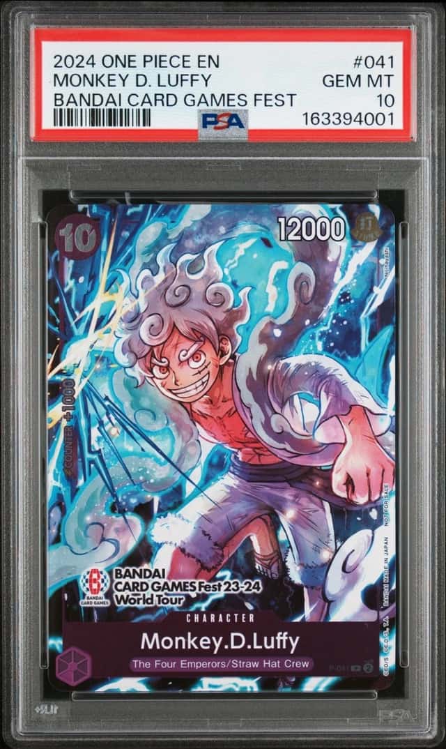 2024 ONE PIECE PROMOS BANDAI CARD GAMES FEST #041 MONKEY D. LUFFY PSA 10