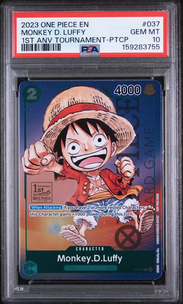 2023 One Piece 1st Anniversary Tournament Monkey D Luffy #P-037 PSA 10 GEM MINT