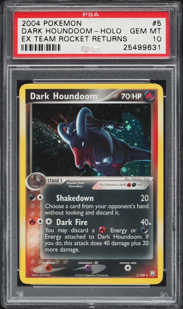2004 Pokemon EX Team Rocket Returns Holo Dark Houndoom #5 PSA 10 GEM MINT