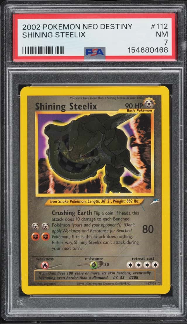 2002 Pokemon Neo Destiny Shining Steelix #112 PSA 7 NRMT