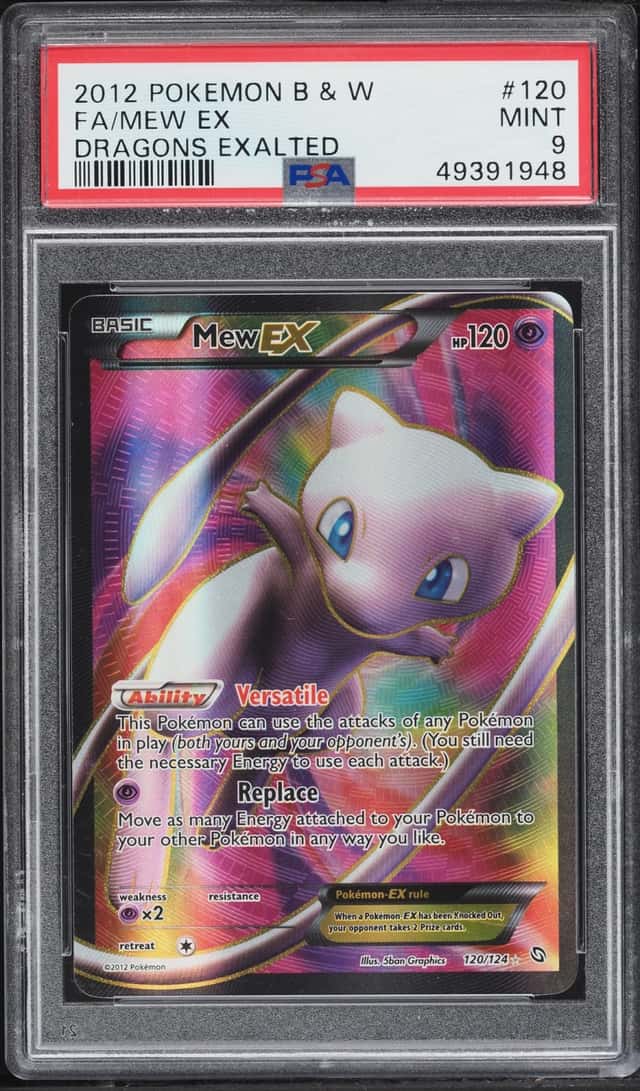2012 Pokemon Black & White Dragons Exalted Full Art Mew EX #120 PSA 9 MINT