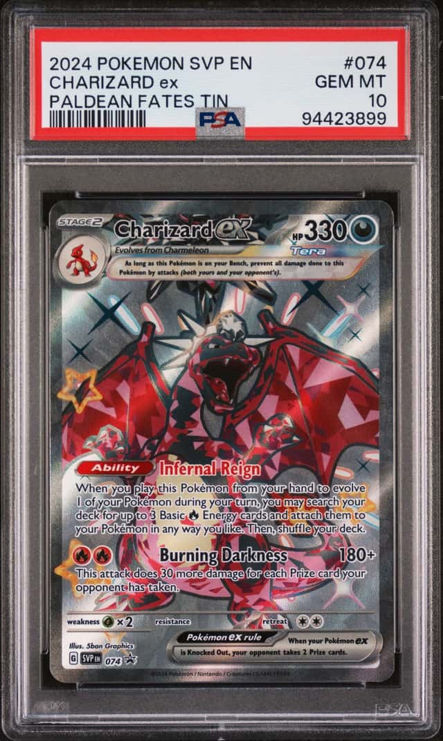 Charizard EX Paldean Fates Tin (074) 2024 Pokemon Svp EN-SV Black Star Promo