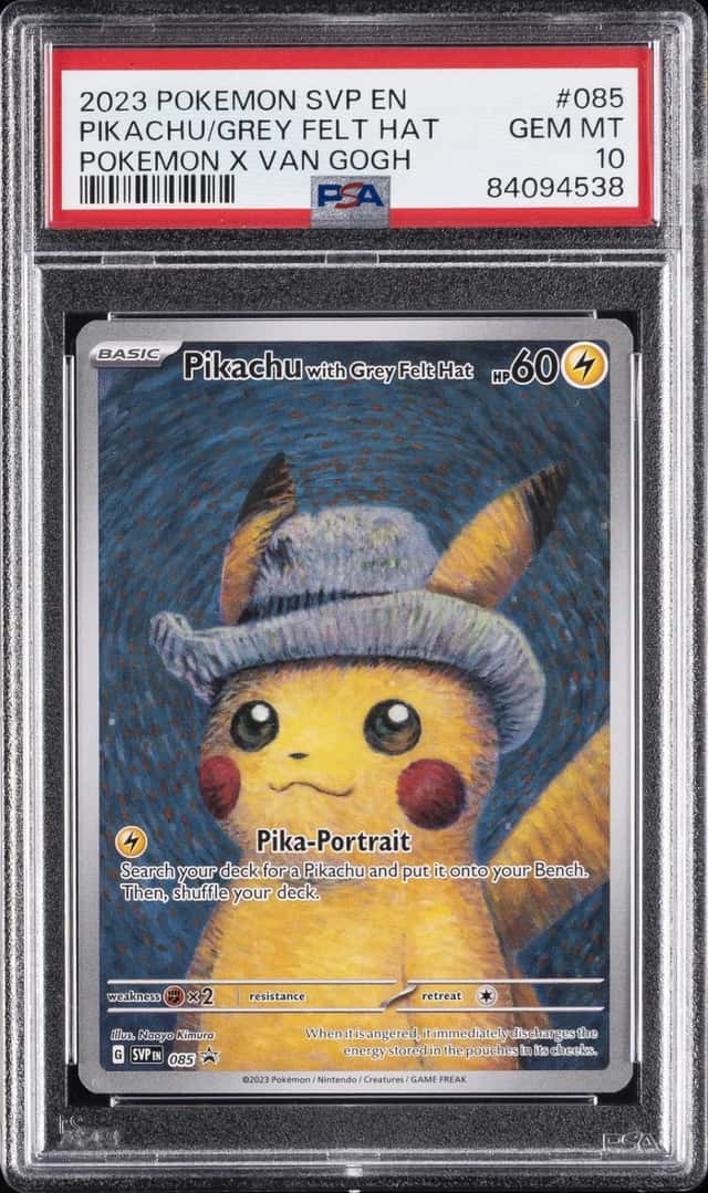 Pokemon Pikachu With Grey Felt Hat Sv Black Star Promo 085 Van Gogh PSA 10