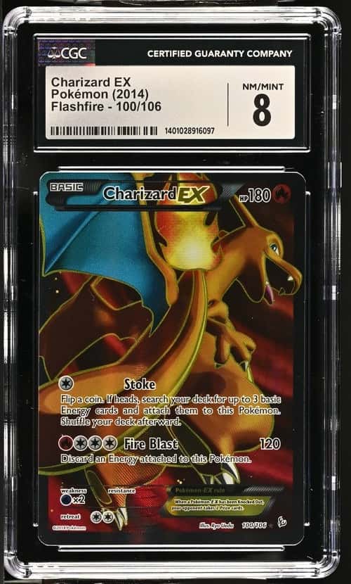 2014 Pokemon Charizard EX 100/106 Flashfire Full Art Ultra Rare CGC 8