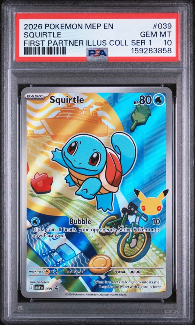 2026 Pokemon MEP Promo Squirtle First Partner Illustration #039 PSA 10 (58)