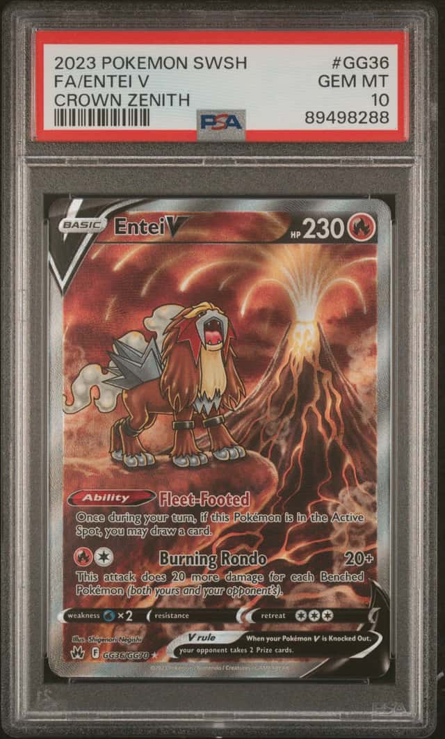 2023 Pokemon SWSH Crown Zenith Entei V Galarian Gallery #GG36/GG70 PSA 10 (88)