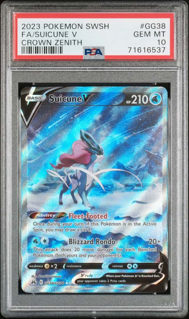 2023 Pokemon SWSH Crown Zenith Suicune V Galarian Gallery #GG38/GG70 PSA 10 (37)