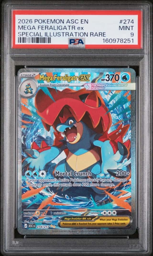 2026 POKEMON ASC EN-SPECIAL ILLUSTRATION RARE #274 MEGA FERALIGATR EX PSA 9