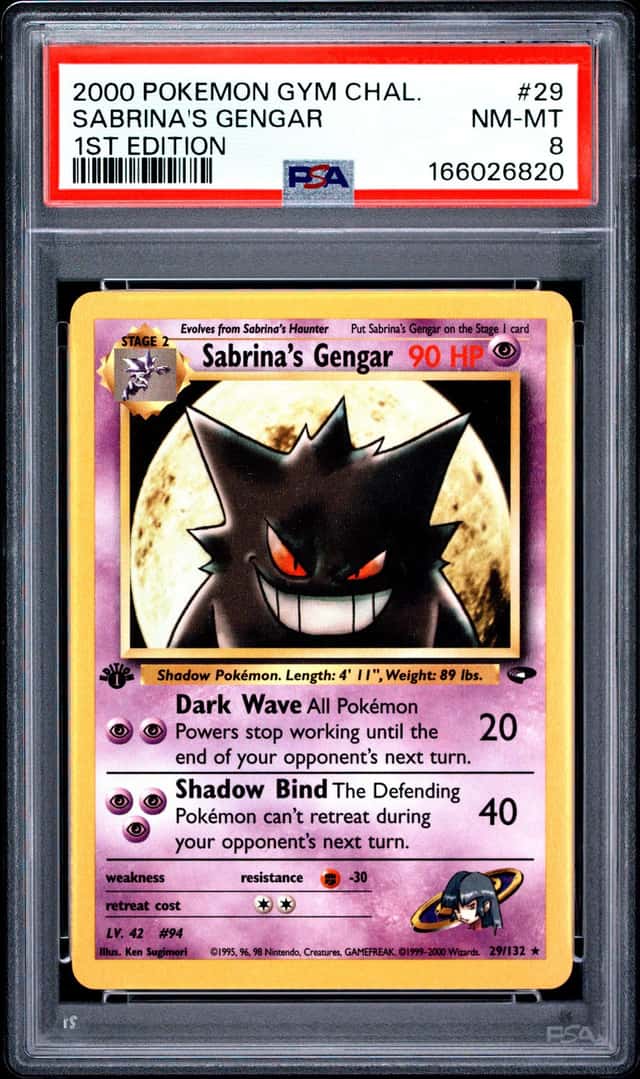 2000 POKEMON GYM CHALLENGE 1ST EDITION #29 SABRINA'S GENGAR PSA 8