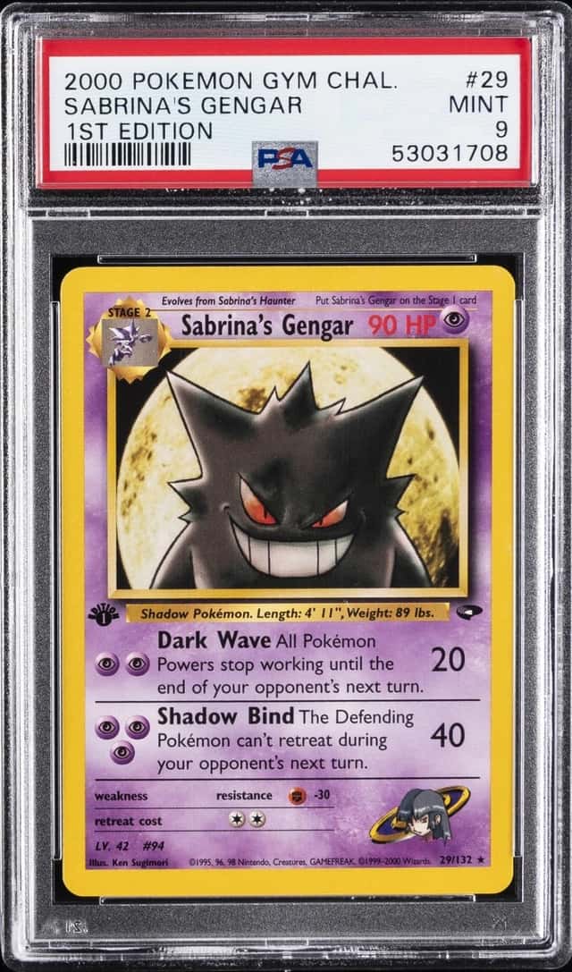 2000 POKEMON GYM CHALLENGE 1ST EDITION #29 SABRINA'S GENGAR PSA 9