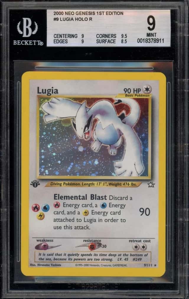 Pokemon Lugia Holo Neo Genesis 1st Edition 9 BGS 9 Mint