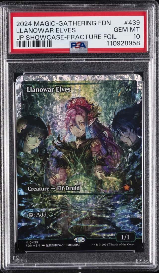 Magic Mtg Llanowar Elves Foundations 439 Japan Showcase Fracture Foil PSA 10