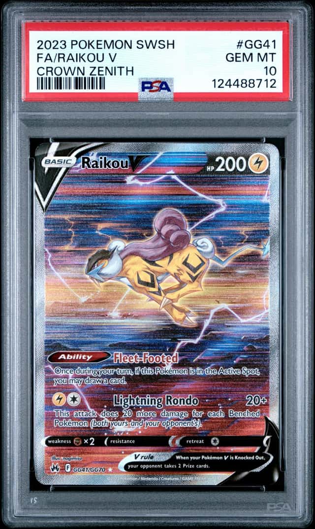2023 Pokemon SWSH Crown Zenith Raikou V Galarian Gallery #GG41/GG70 PSA 10 (12)