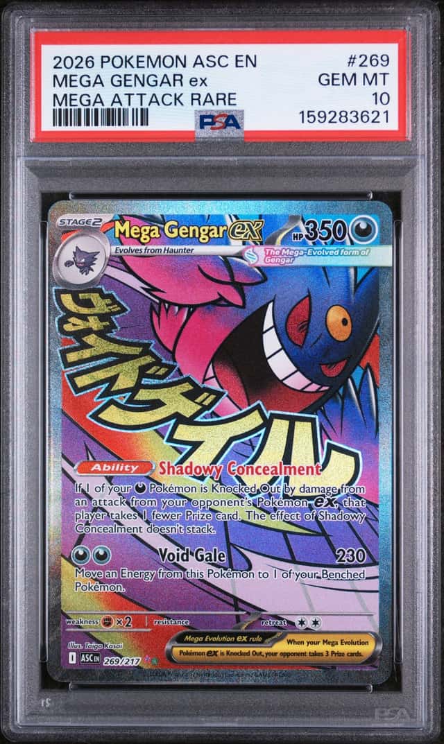 2026 Pokemon Ascended Heroes Mega Gengar ex Attack Rare #269/217 PSA 10 GEM MINT