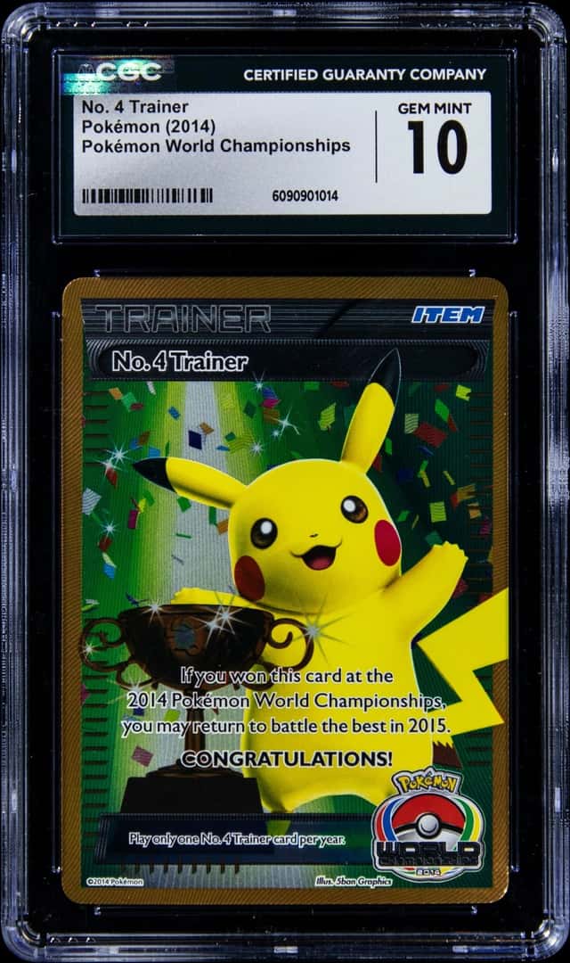 2014 Pokemon World Championships No. 4 Trainer - CGC GEM MINT 10 - Pop 3