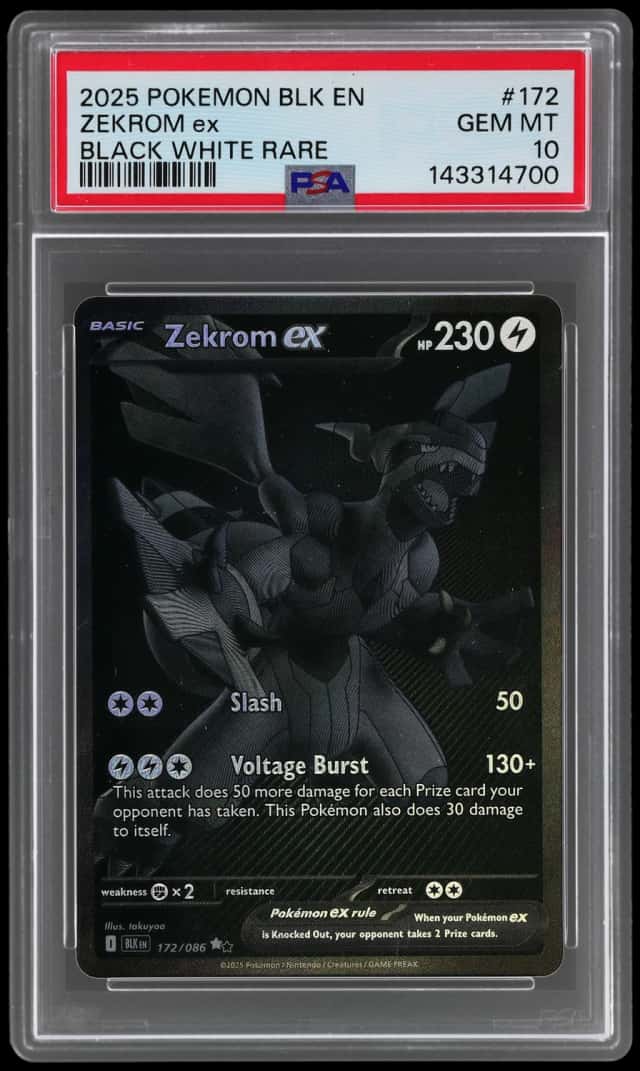 2025 Pokemon Scarlet and Violet Black Bolt Black White Rare Zekrom Ex #172