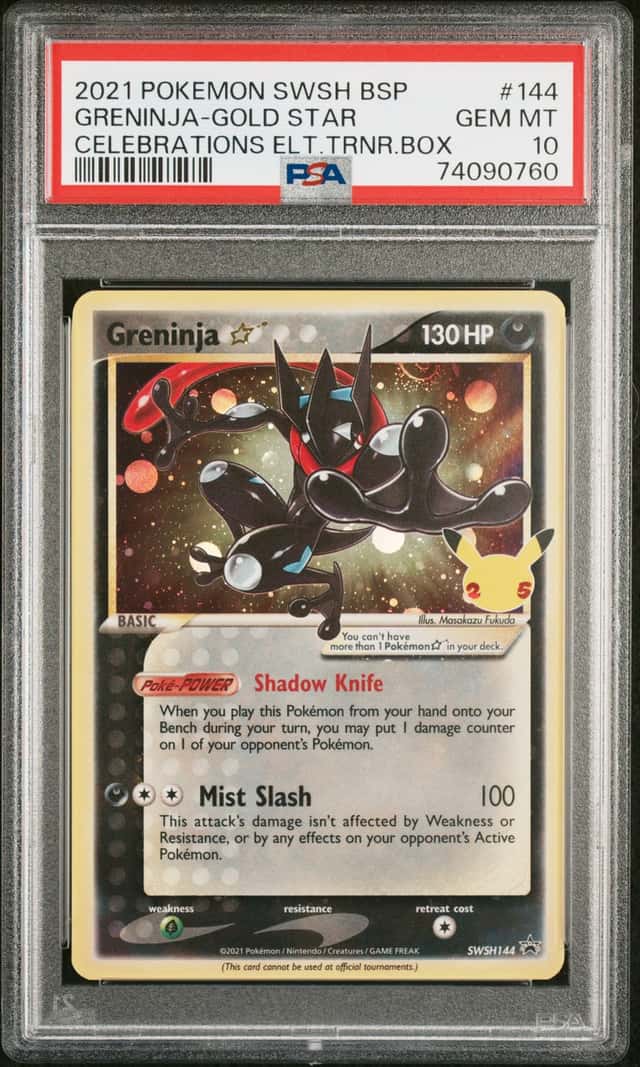 2021 Pokemon Sword and Shield Black Star Celebrations Elite Trainer Box Greninja Gold Star #SWSH144