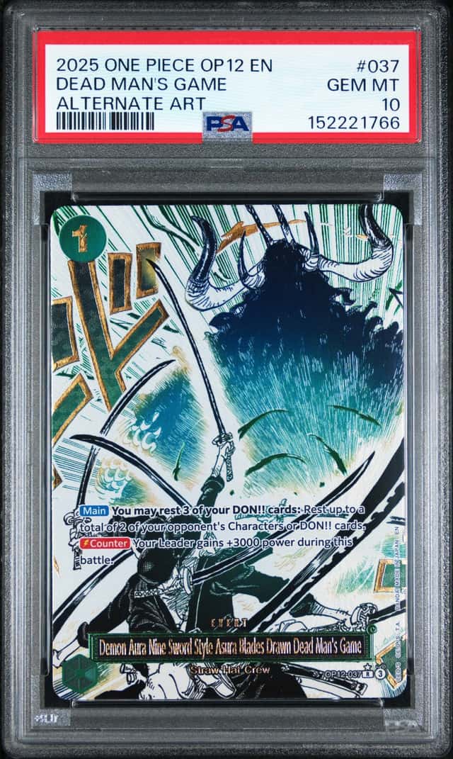 One Piece Demon Aura Nine-Sword Style Asura Blades Drawn Op12-037 Alt Art PSA 10