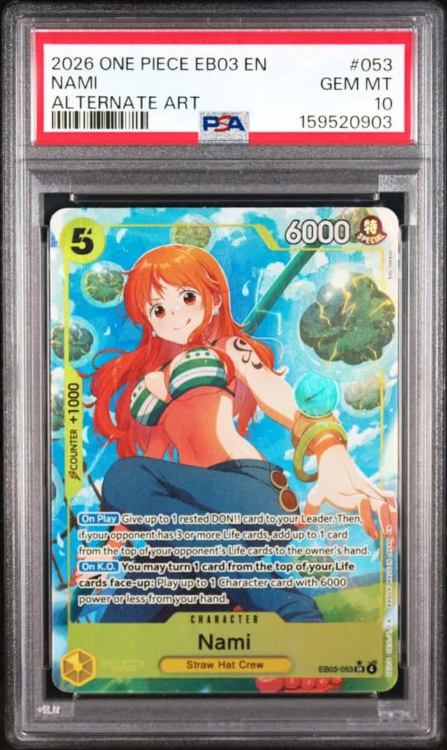 2026 ONE PIECE EB03-EXTRA BOOSTER HEROINES EDITION ALT ART #053 NAMI PSA 10