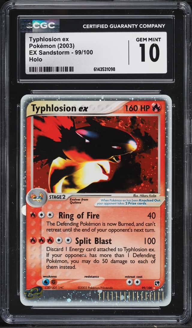 2003 Pokemon EX Sandstorm Holo Typhlosion Ex #99 CGC 10 GEM MINT