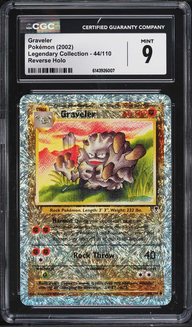 2002 Pokemon Legendary Collection Reverse Holo Graveler #44 CGC 9 MINT