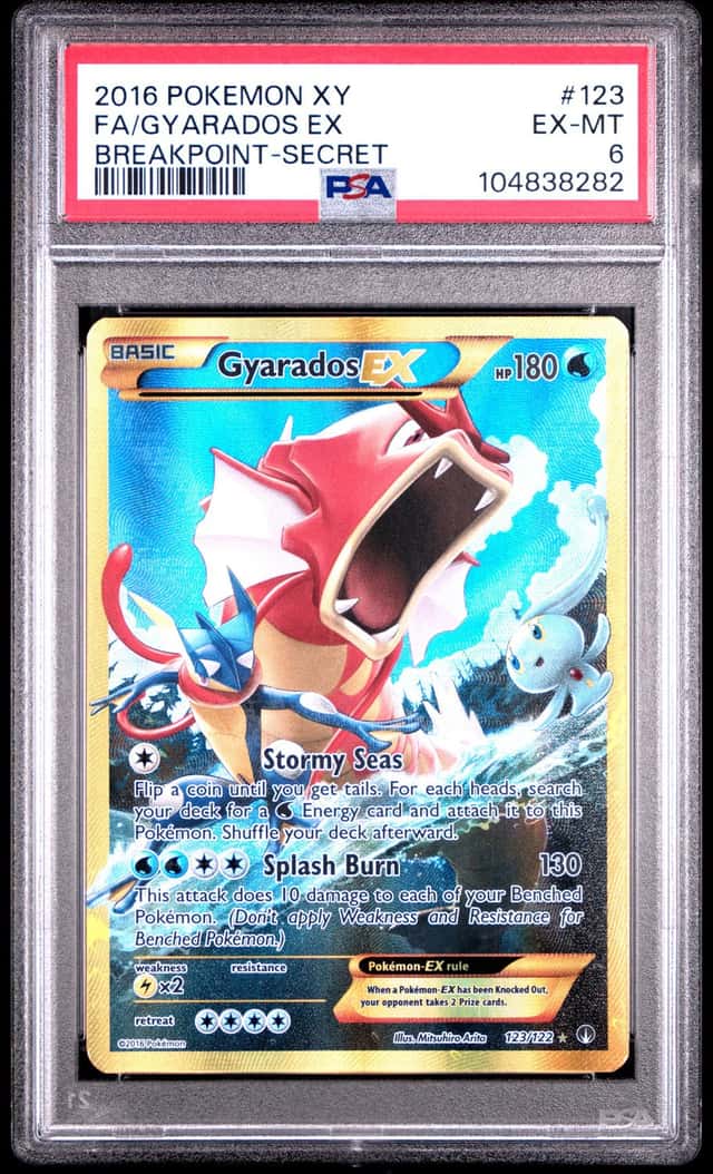 Pokemon 2016 XY Breakpoint Gyarados EX 123/122 Holo Secret Rare PSA 6