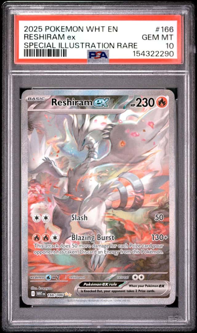 Pokemon 2025 Reshiram ex 166/086 SIR White Flare GEM MINT PSA 10