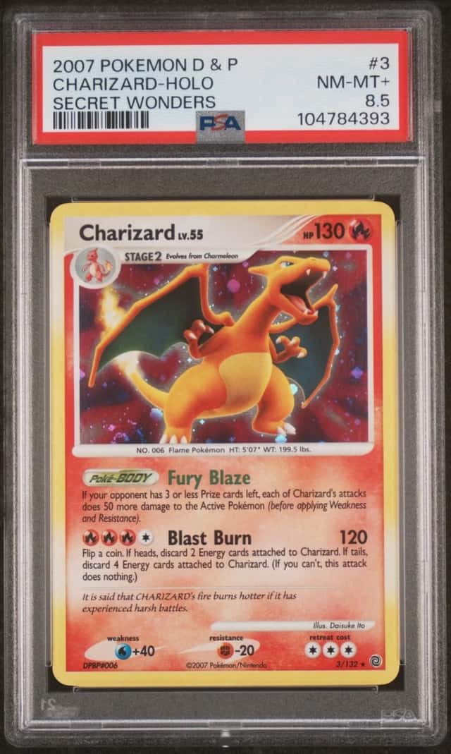 Pokemon Charizard Holo Secret Wonders 3/132 PSA 8.5