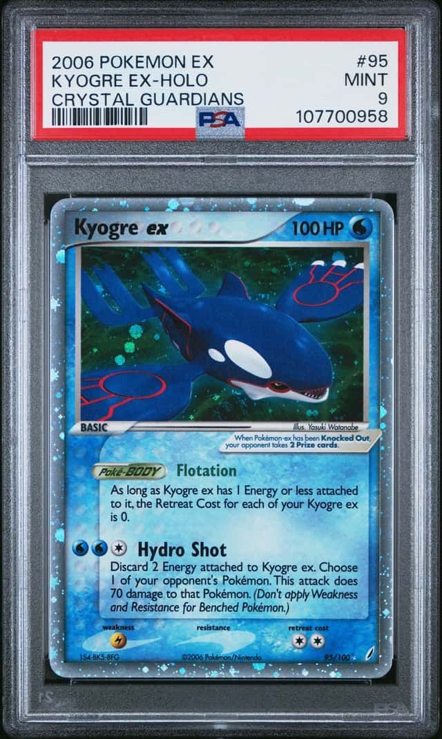 Pokemon Kyogre EX Holo Crystal Guardians 95/100 PSA 9 Mint