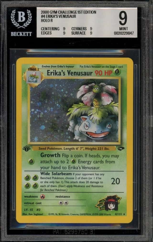 Pokemon Erika's Venusaur Holo Gym Challenge 1st Edition 4 BGS 9 Mint