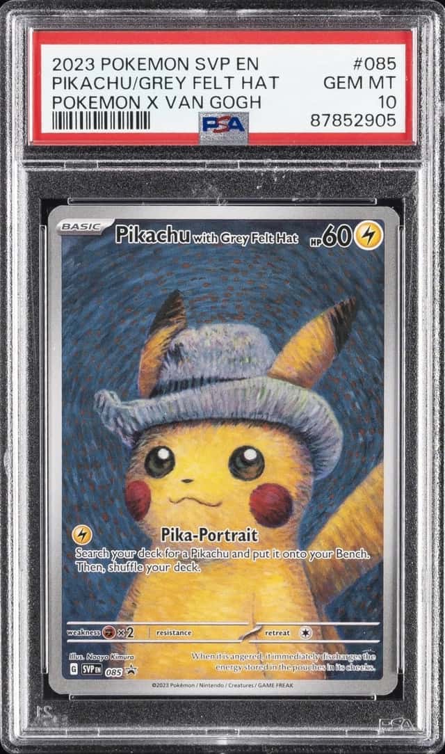 Pokemon Pikachu With Grey Felt Hat Sv Black Star Promo 085 Van Gogh PSA 10