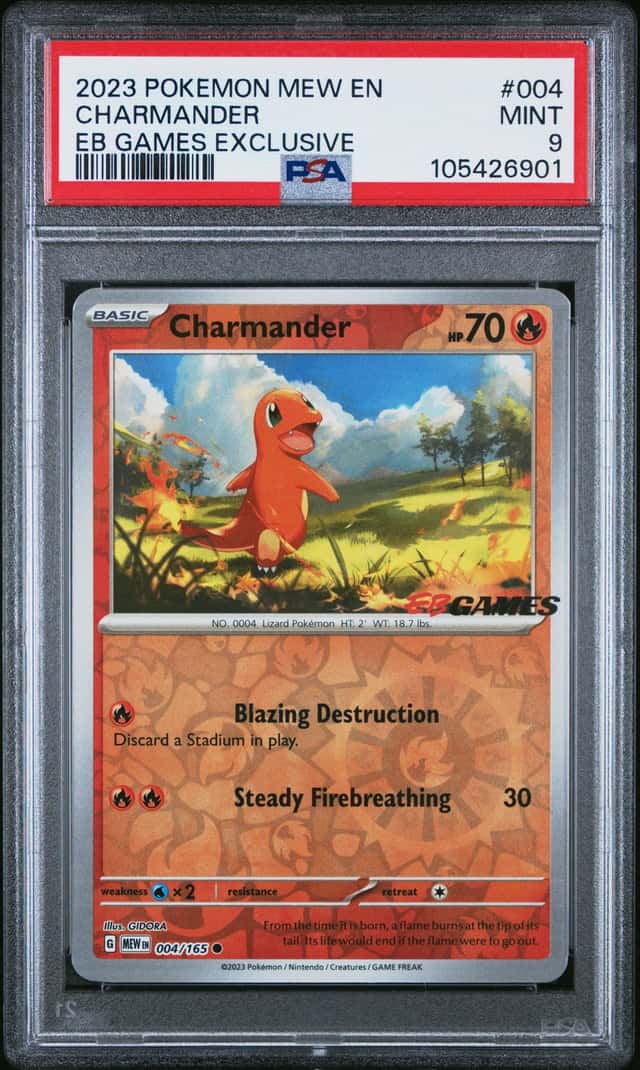 Pokemon Charmander 151 004/165 Eb Games Exclusive PSA 9 Mint