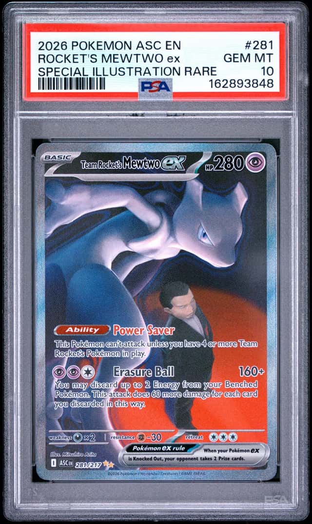 Pokemon Team Rocket's Mewtwo ex Ascended Heroes 281 SIR PSA 10 Gem Mint