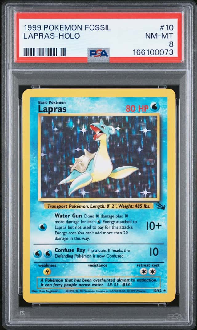1999 Pokemon Fossil Lapras #10/62 PSA 8