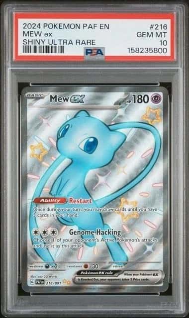 2024 Pokemon PAF EN Mew ex #216 Shiny Ultra Rare PSA 10