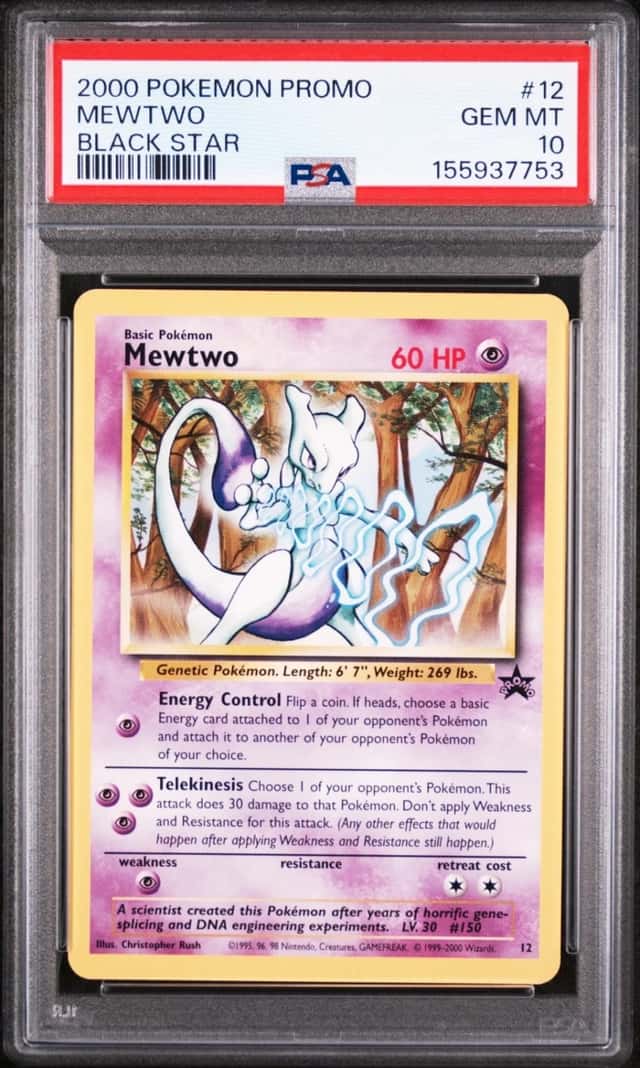 2000 POKEMON PROMO BLACK STAR #12 MEWTWO PSA 10